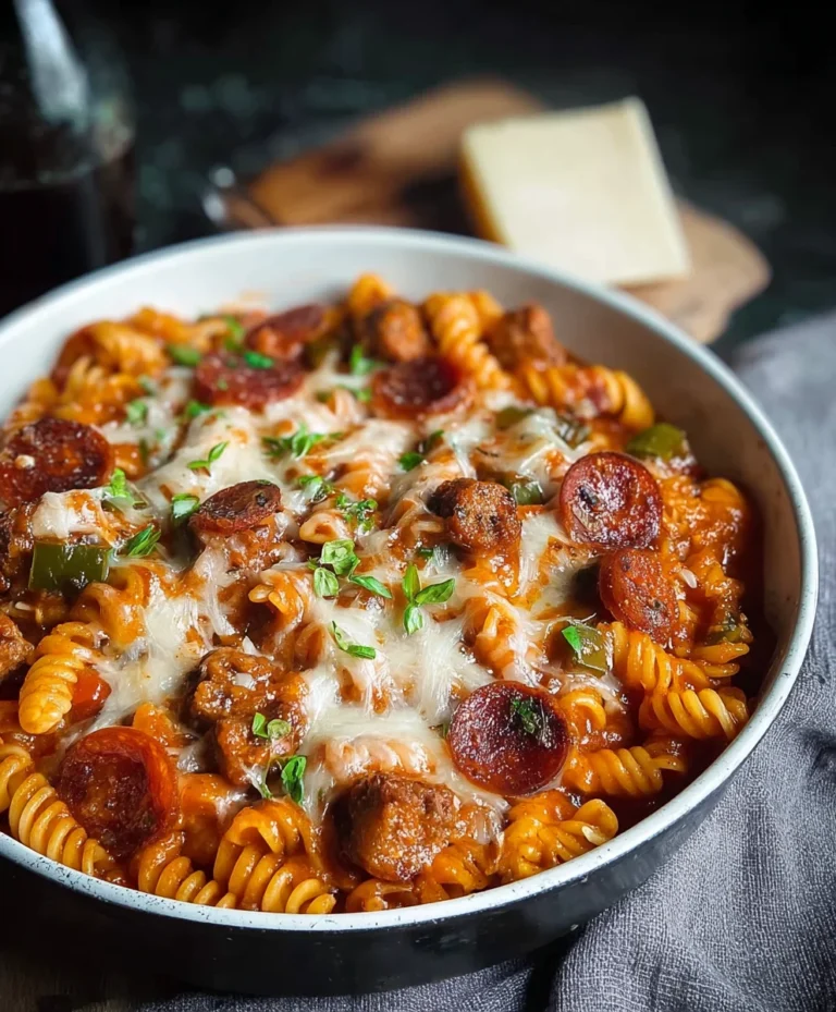 Easy One Pot Beef Pizza Pasta Dinner