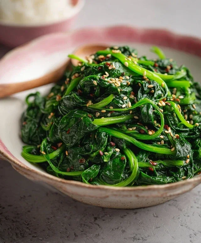 Korean Spinach Side Dish (Sigeumchi Namul)
