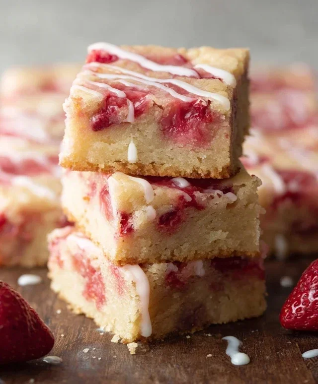 Strawberry Lemon Blondies