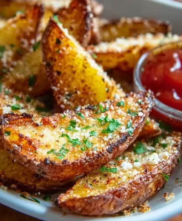 Baked Garlic Parmesan Potato Wedges