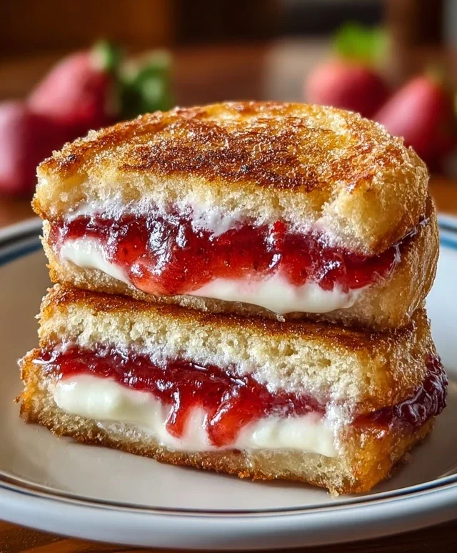 Fried Strawberry Cheesecake Sandwiches