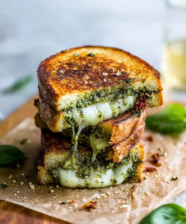 Sourdough Pesto Grilled Cheese