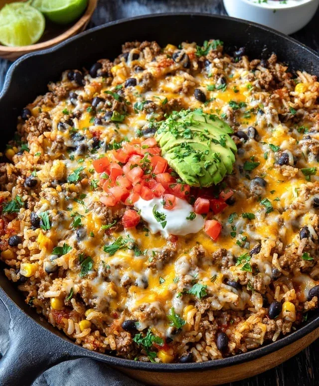 Cheesy Taco Rice Skillet