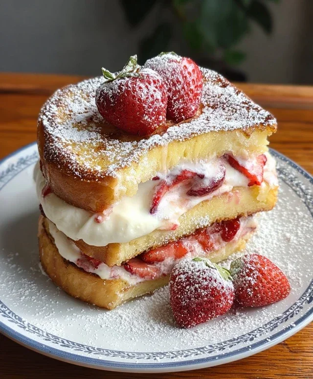 Strawberry Cream Cheese Stuffed French Toast