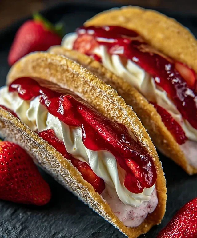 Strawberry Cheesecake Dessert Tacos