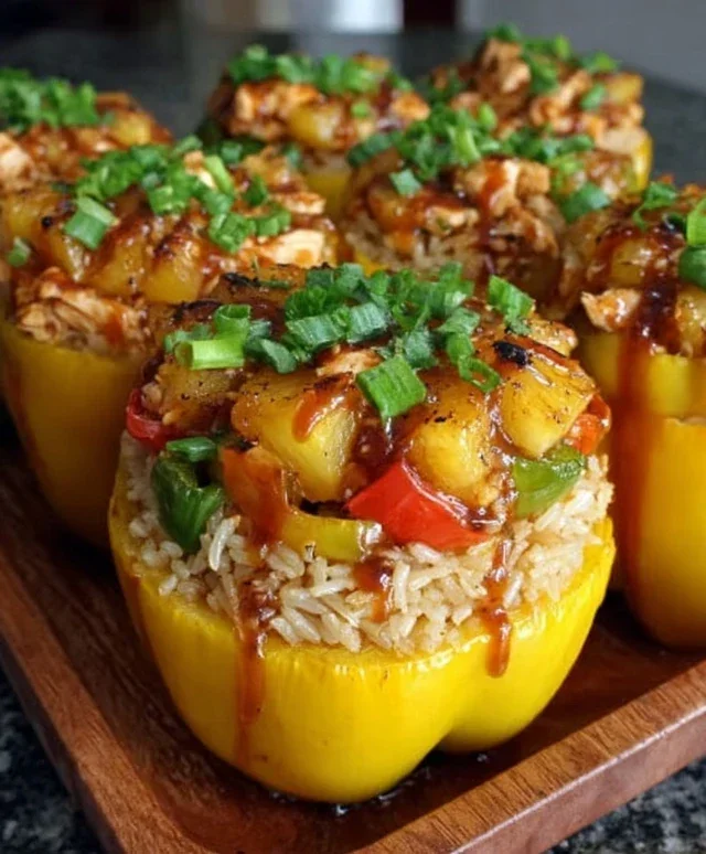 Teriyaki Pineapple Chicken and Rice Stuffed Peppers: A Sweet and Savory Meal