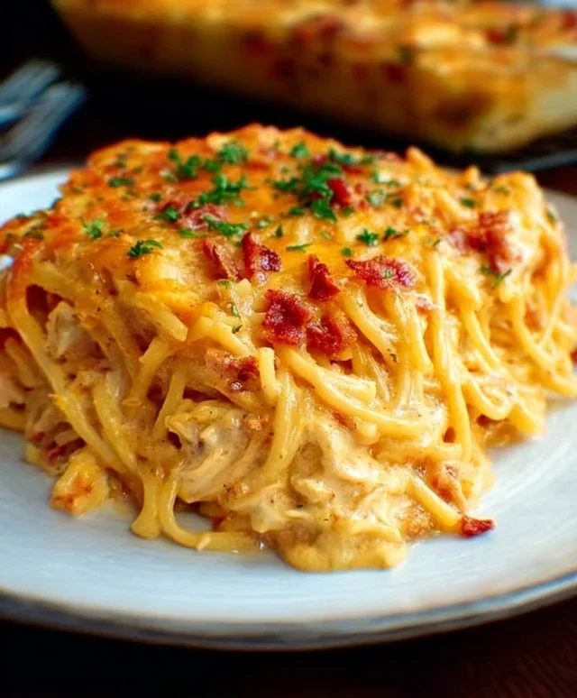 Spicy Southern Cheesy Chicken Spaghetti Casserole