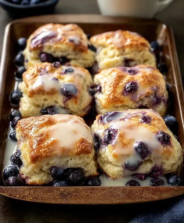 Glazed Blueberry Butter Swim Biscuits