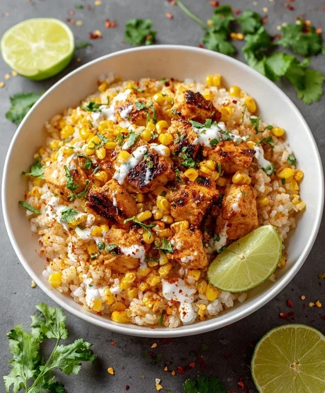 Street Corn Chicken Rice Bowl