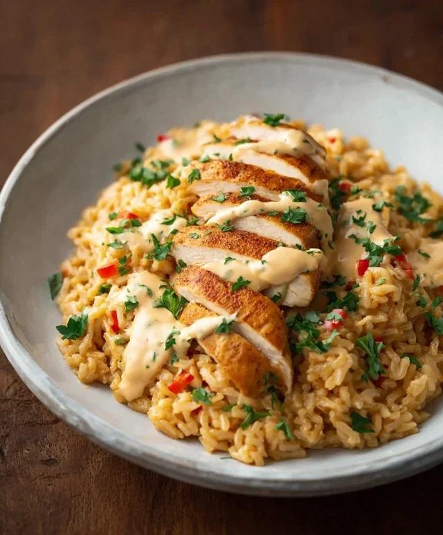 High Protein Creamy Cajun Chicken Rice