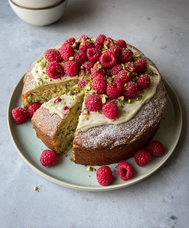 Pistachio Raspberry Cake