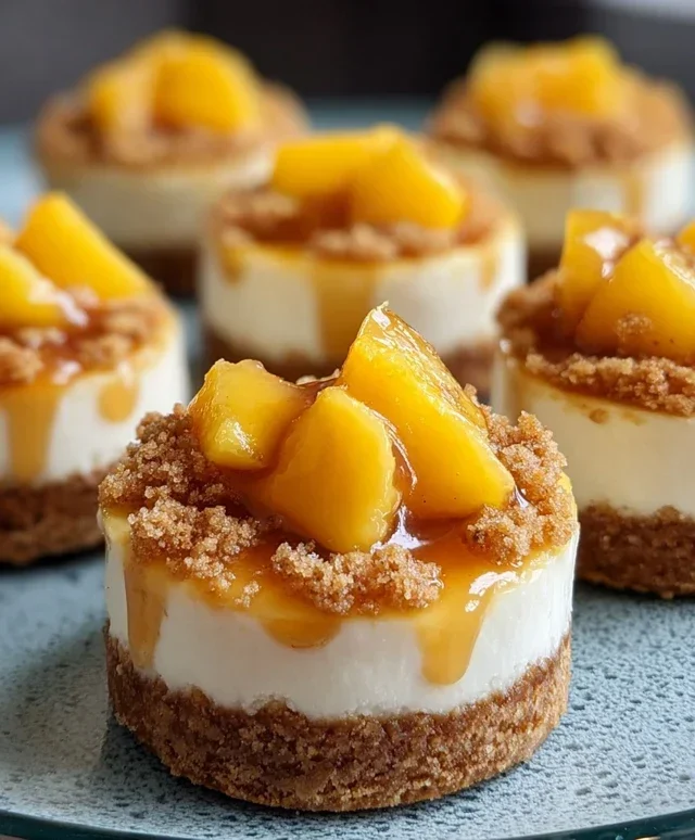 Peach Cobbler Mini Cheesecakes