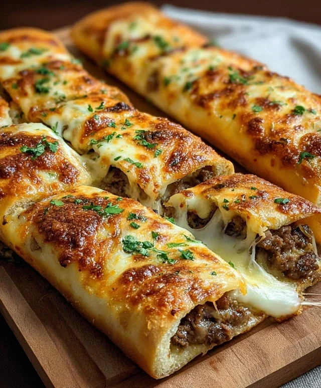Philly Cheesesteak Stuffed Cheesy Breadsticks