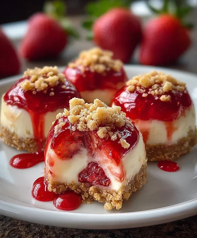 Strawberry Crunch Cheesecake Bites