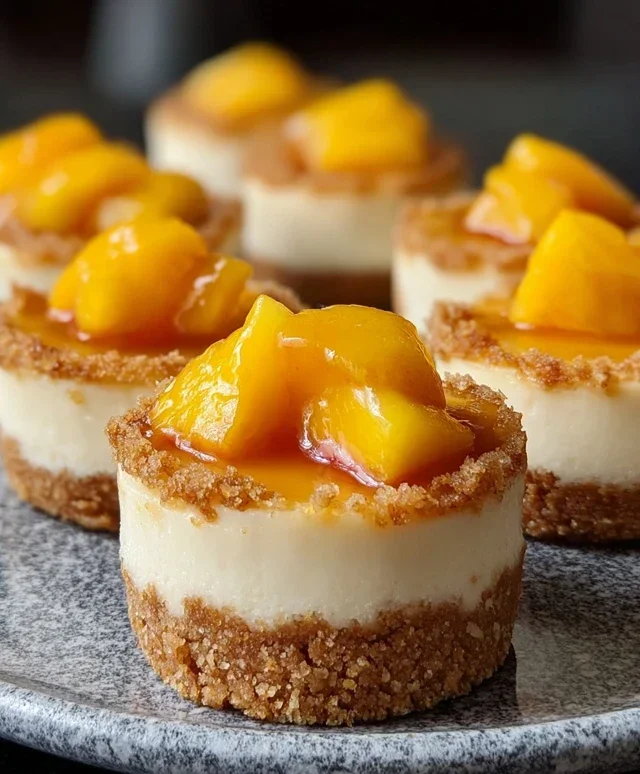 Peach Cobbler Mini Cheesecakes