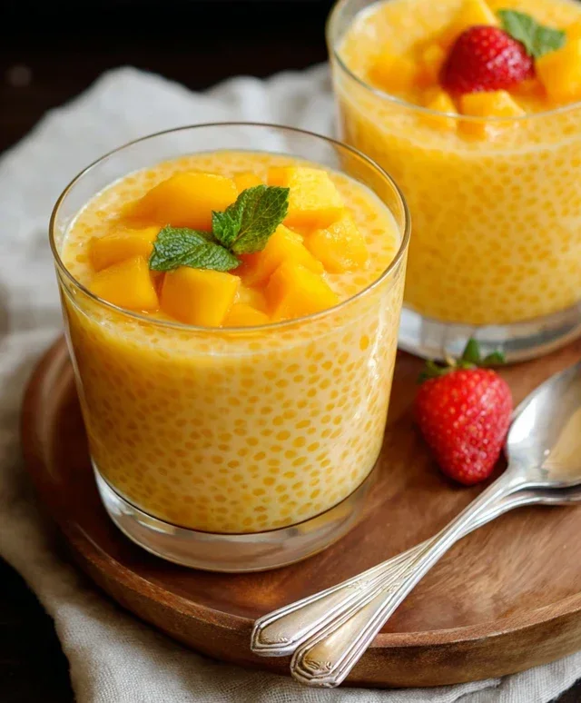 Mango Tapioca Pudding (Mango Sago)