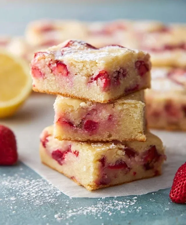 Strawberry Lemon Blondies