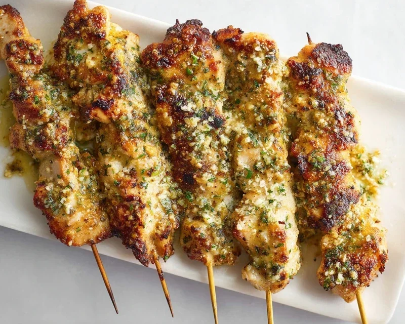 Ranch Garlic Parmesan Chicken Skewers