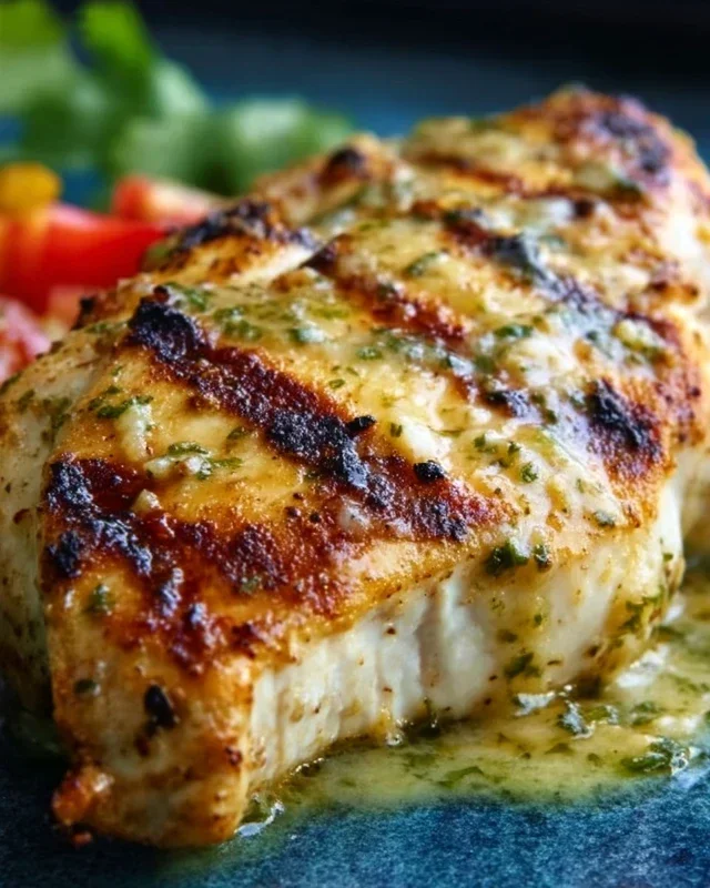 Grilled Salsa Verde Pepper Jack Chicken