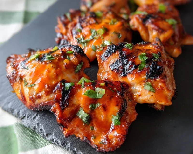 Grilled Honey Buffalo Chicken Thighs