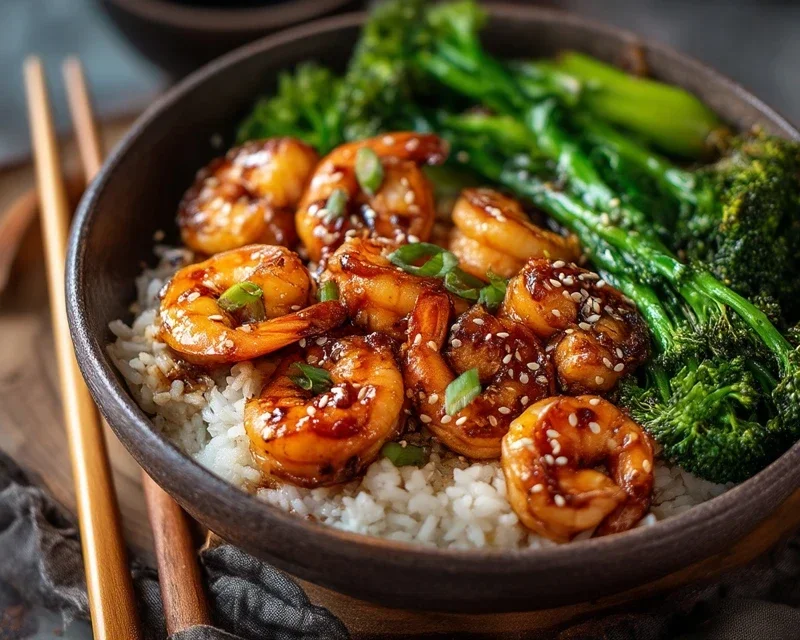 Honey Garlic Shrimp Bowls