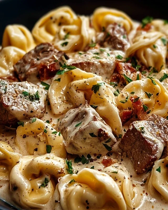 Cracked Garlic Steak Tortellini in Creamhouse Sauce Bliss