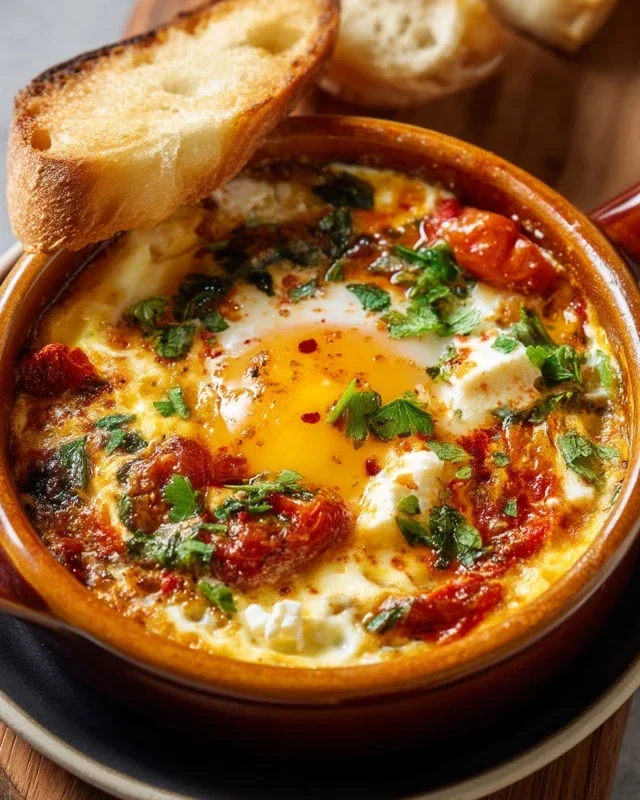 Baked Feta Eggs