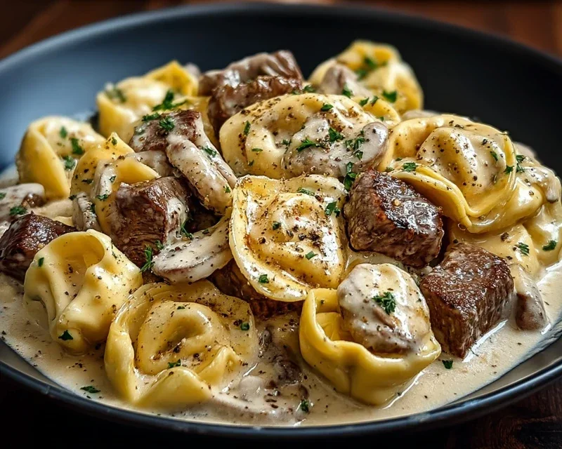 Cracked Garlic Steak Tortellini in Creamhouse Sauce Bliss