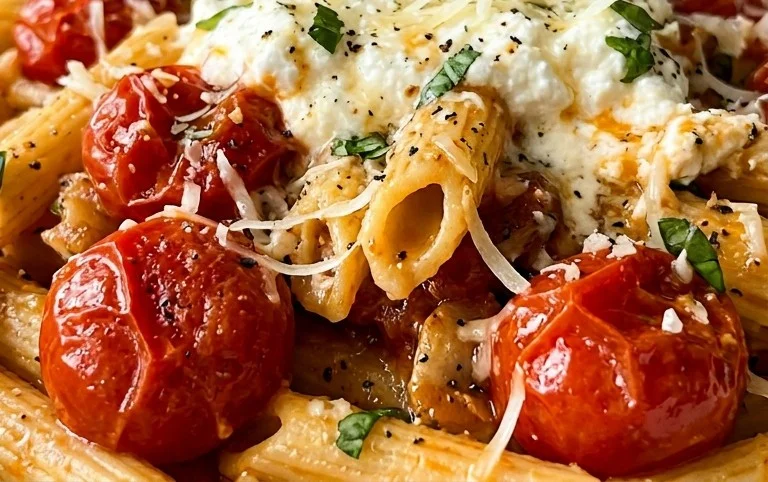 Roasted Tomato and Garlic Ricotta Pasta