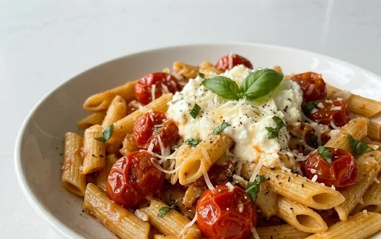 Roasted Tomato and Garlic Ricotta Pasta