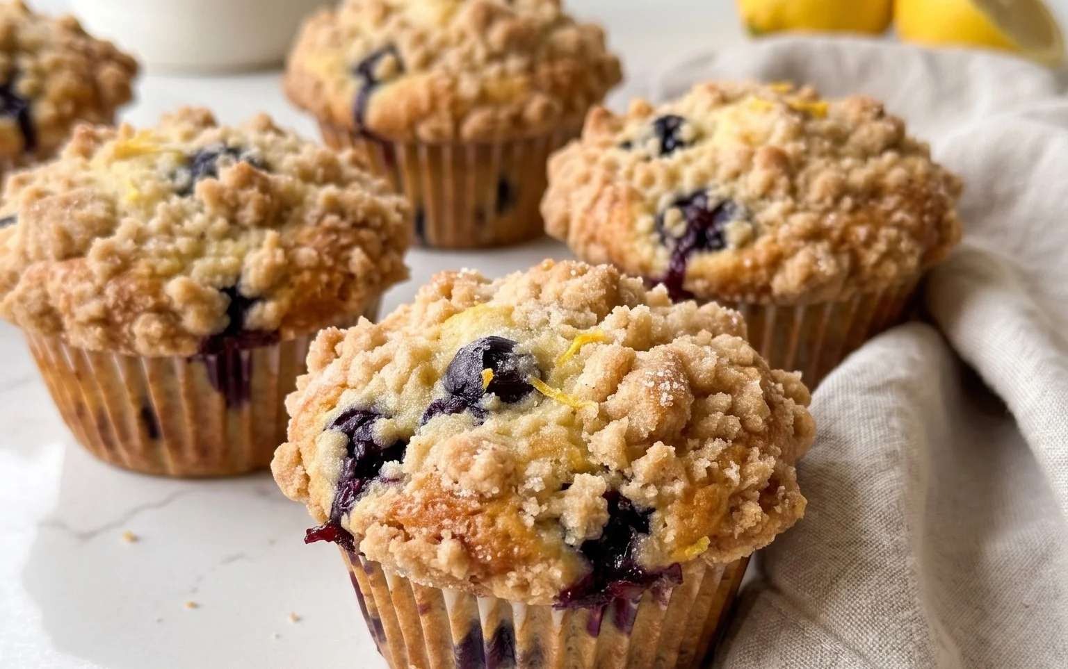 Lemon Blueberry Streusel Muffins