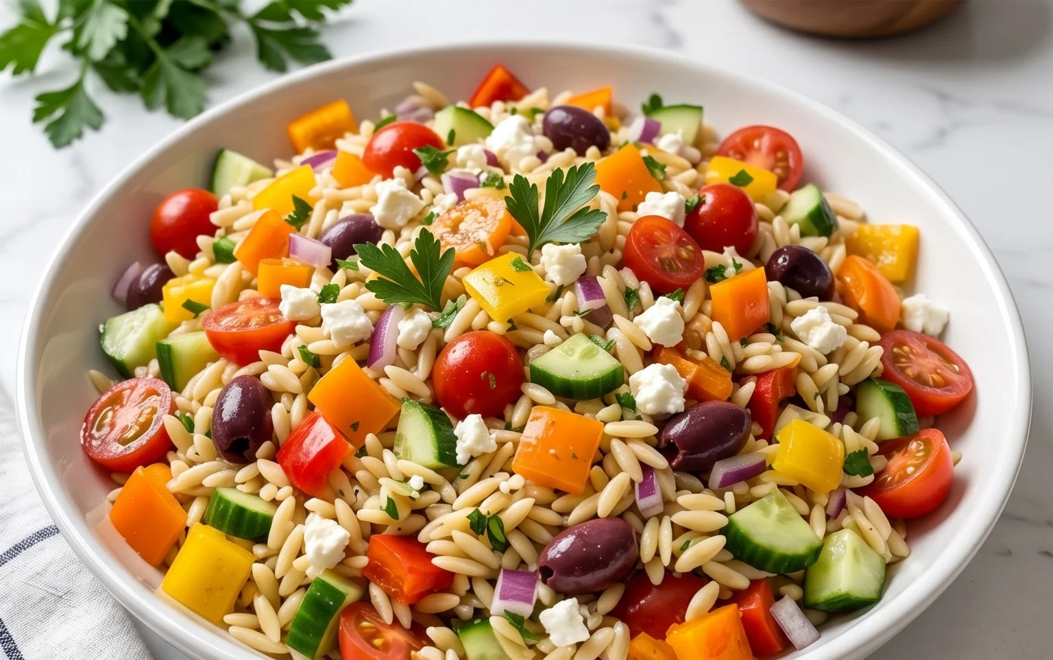 Rainbow Orzo Salad