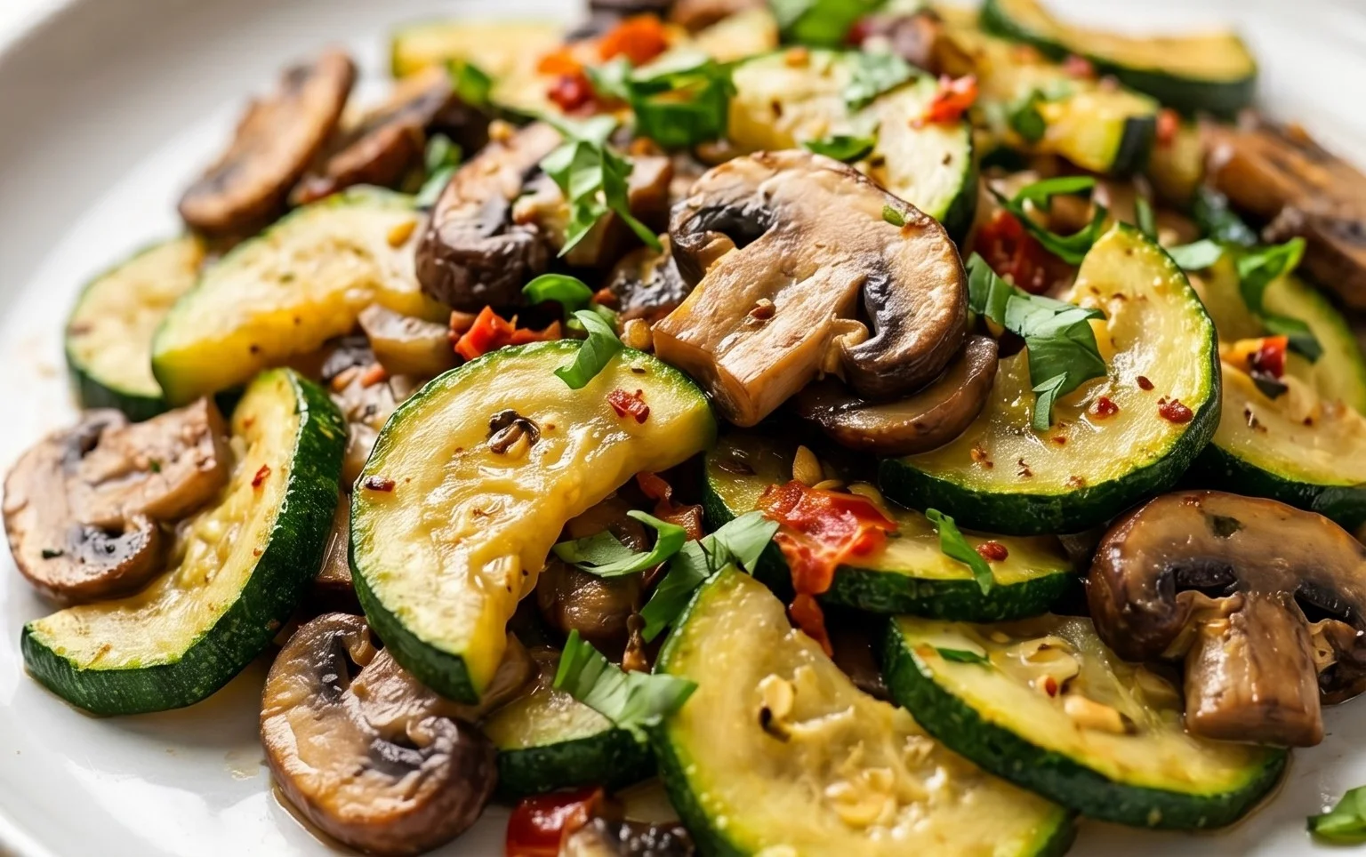 Skillet Zucchini and Mushrooms