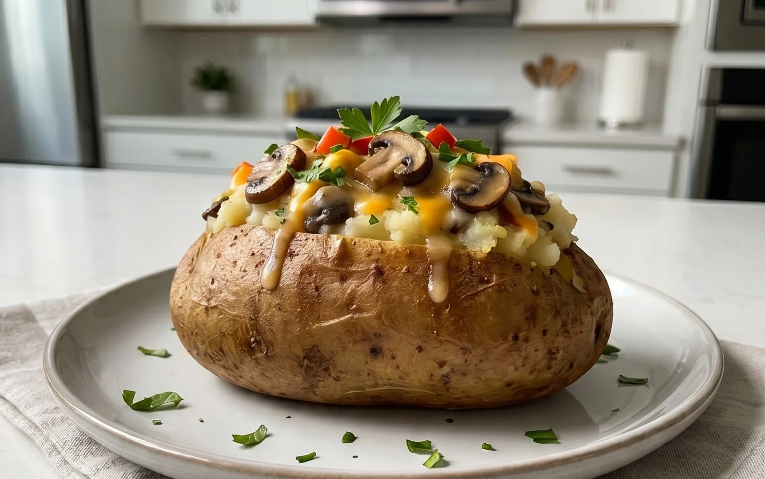 The Ultimate Stuffed Baked Potatoes with Mushrooms