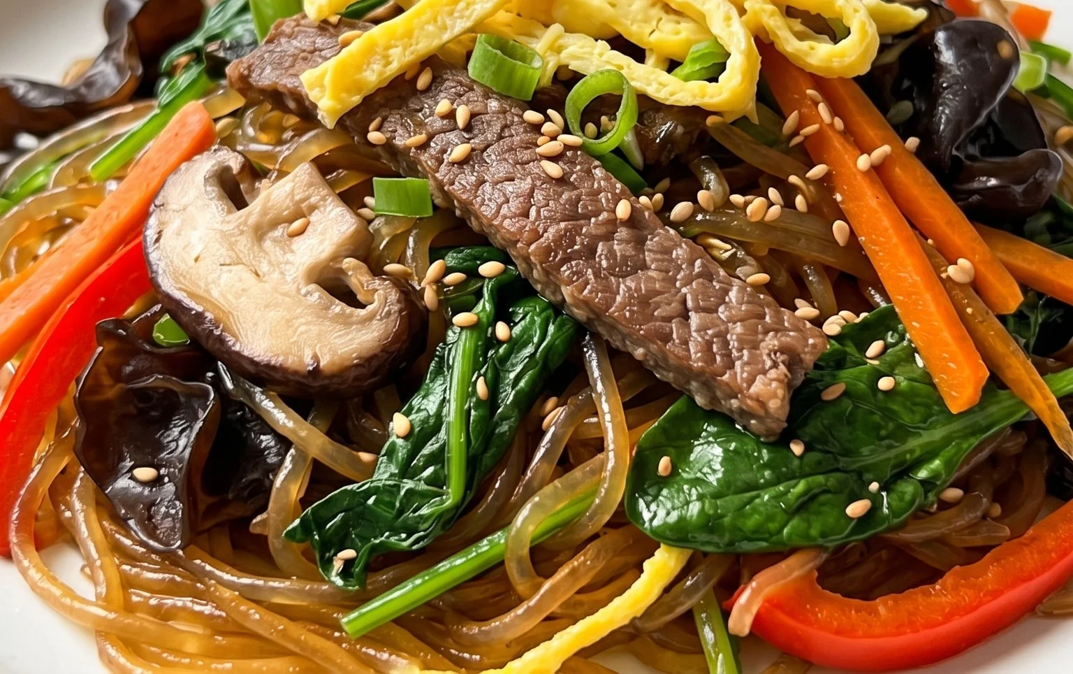 Japchae (Korean Glass Noodle Stir Fry)