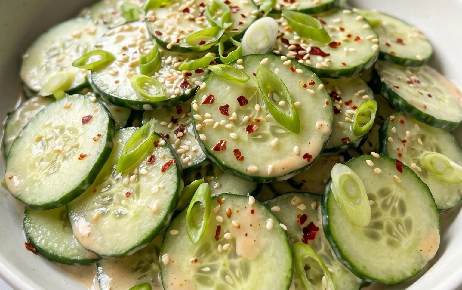 Creamy Asian Cucumber Salad Bowl