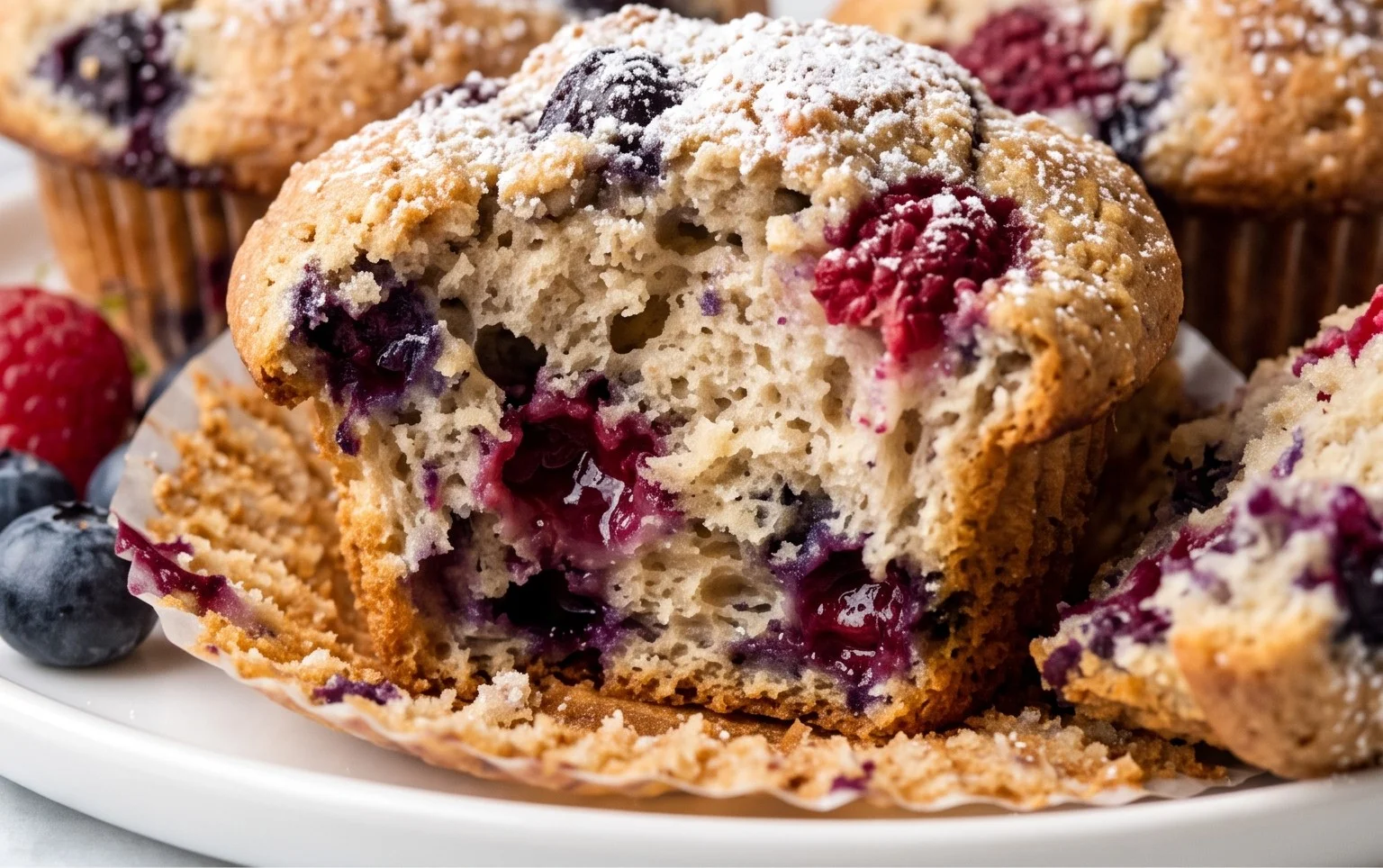 Bakery Style Mixed Berry Muffins | with Frozen Berries