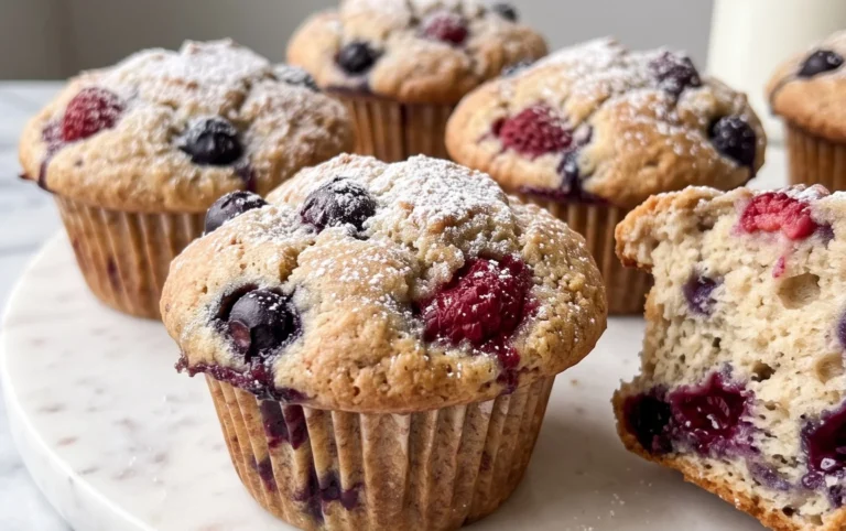 Bakery Style Mixed Berry Muffins | with Frozen Berries