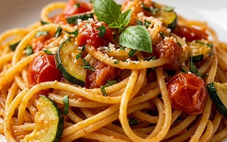 Healthy Tomato Zucchini Pasta