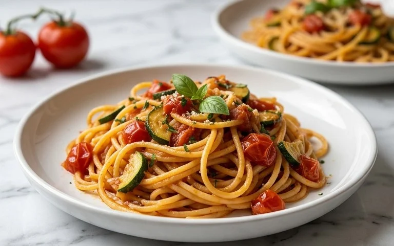 Healthy Tomato Zucchini Pasta