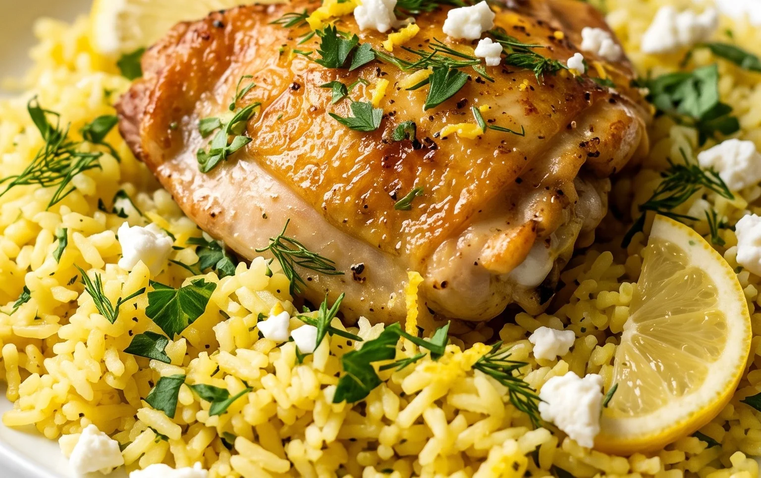 Greek Chicken and Lemon Rice (30 Minutes, One-Pot)