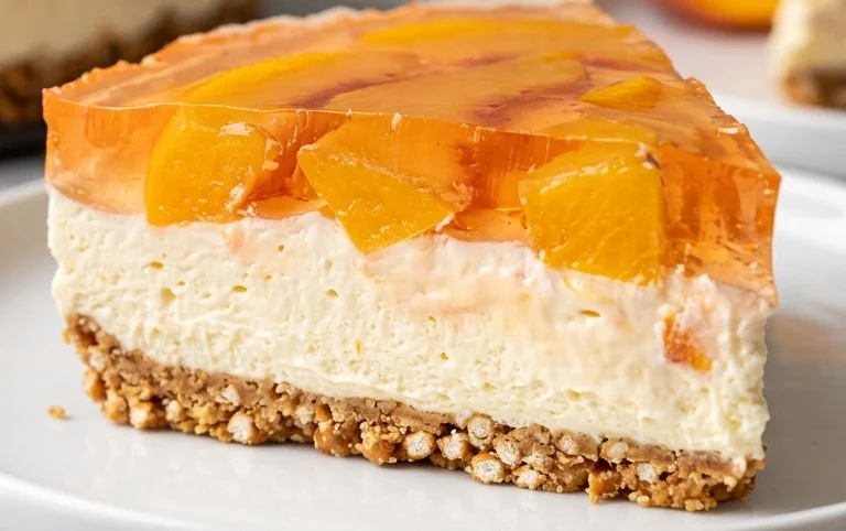 Peach Pretzel Salad Dessert