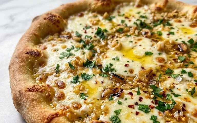 buttery garlic pizza