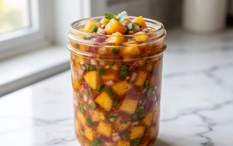 Sweet & Spicy Peach Salsa Canning Recipe