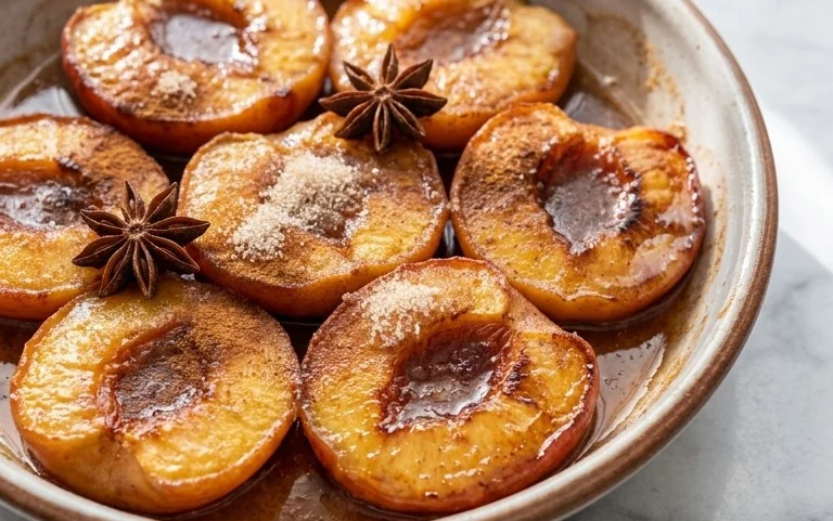Cinnamon Sugar Baked Peaches