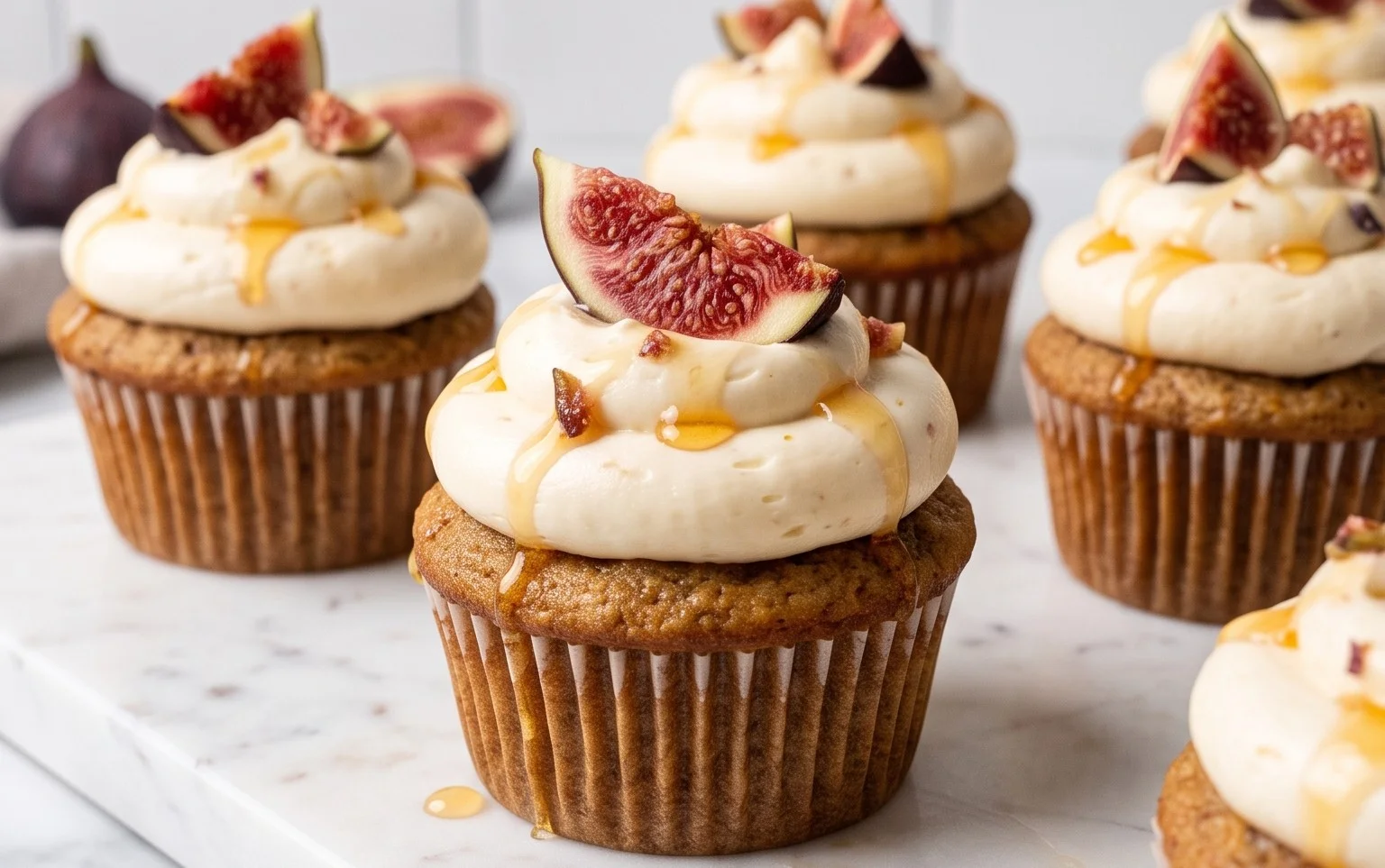 Fig Cupcakes with Honey Cream Cheese Frosting