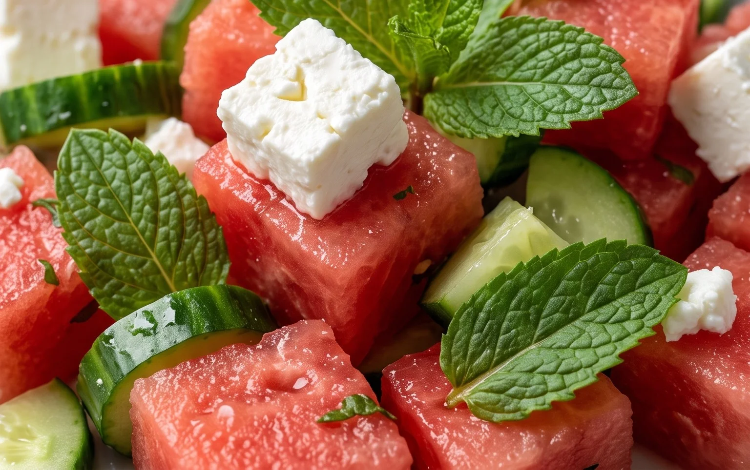 Watermelon Salad with Cucumber and Feta