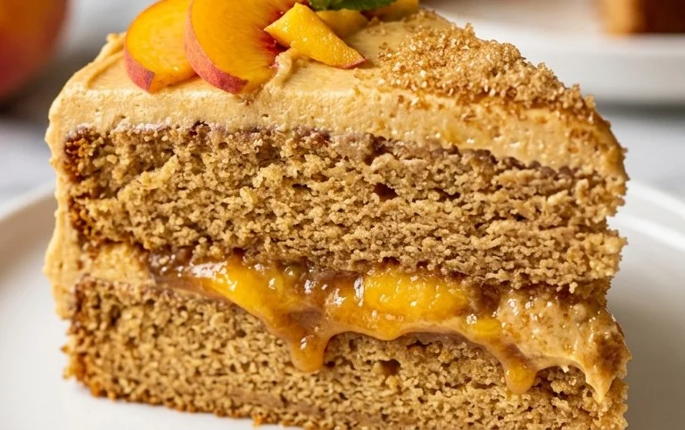 Brown Sugar Layer Cake with Peach Filling
