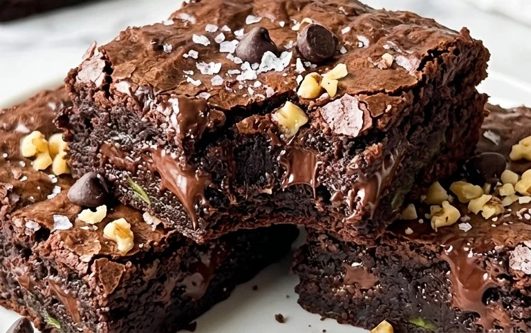 Fudgy Dark Chocolate Zucchini Brownies Recipe
