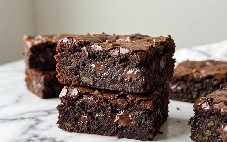 Fudgy Dark Chocolate Zucchini Brownies Recipe